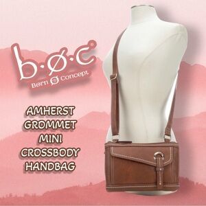 b.ø.c. AMHERST GROMMET MINI CROSSBODY HANDBAG SADDLE